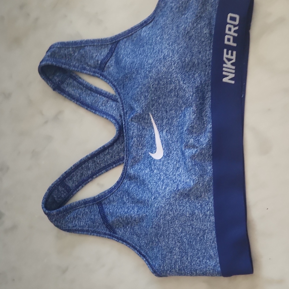 Nike Pro -Heathered Blue - Padded Sports Bra - Size XS